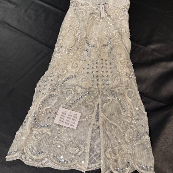 ASOS EDITION Scallop Embellished Jewel & Sequin Cami Midi Dress in Ivory – Size - Picture 3 of 5